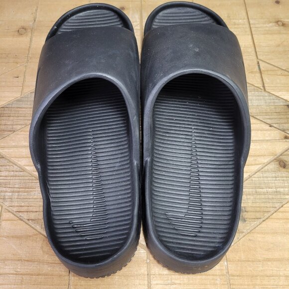 Nike Sandals Mens 12 Womens 13 Calm Slides Black Open Toe Comfort Slip On - Picture 10 of 13